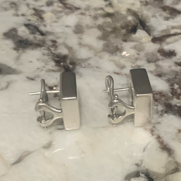 GUCCI Rare Vintage Hollow Square Earrings, Stamped 925 - Picture 5 of 11